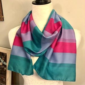 Vintage Berkshire Scarf - Pink Teal Purple Periwinkle